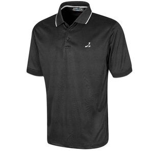 Under Par Mens Waffle Knit Polo Shirt / Black
